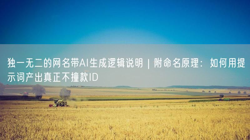 独一无二的网名带AI生成逻辑说明｜附命名原理：如何用提示词产出真正不撞款ID