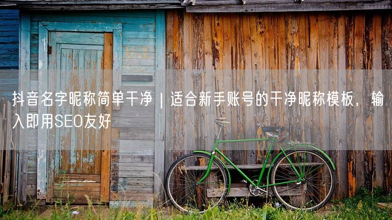 抖音名字昵称简单干净｜适合新手账号的干净昵称模板，输入即用SEO友好