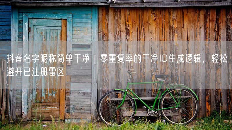 抖音名字昵称简单干净｜零重复率的干净ID生成逻辑，轻松避开已注册雷区