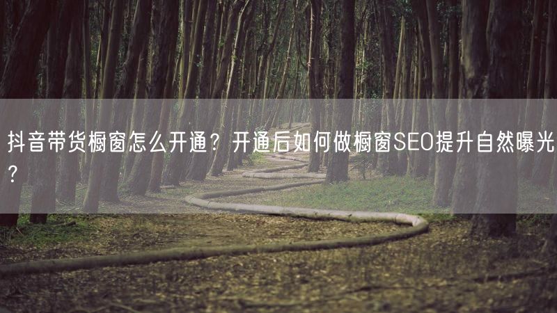抖音带货橱窗怎么开通？开通后如何做橱窗SEO提升自然曝光？