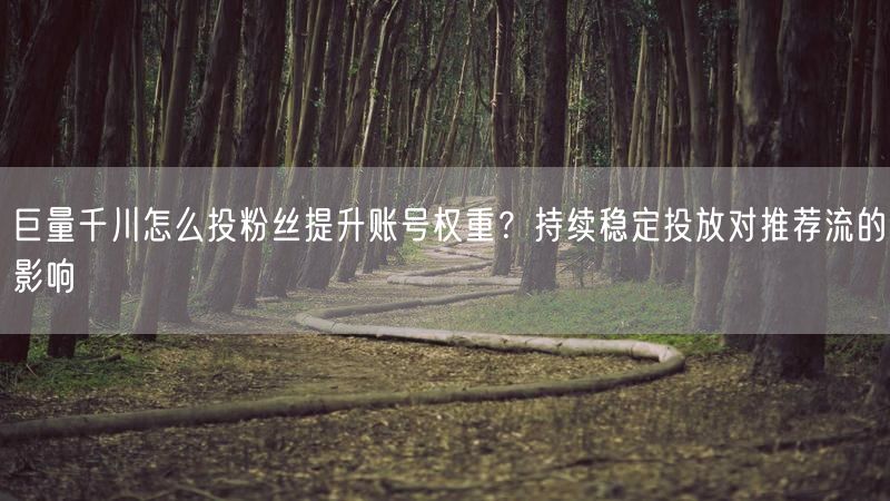 巨量千川怎么投粉丝提升账号权重？持续稳定投放对推荐流的影响