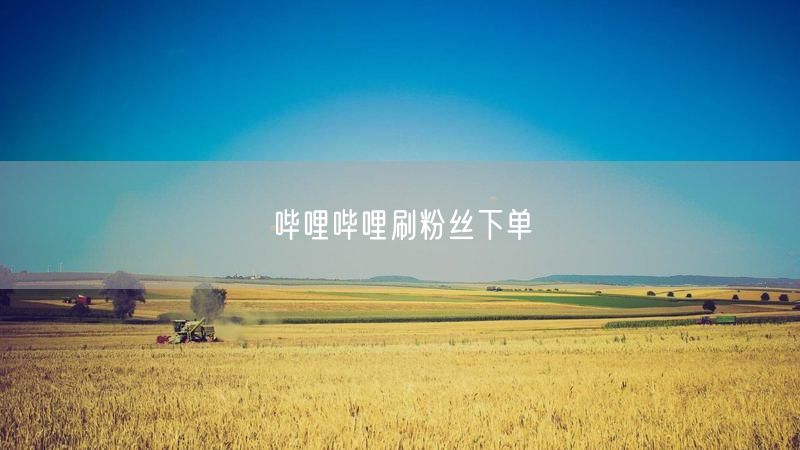 哔哩哔哩刷粉丝下单
