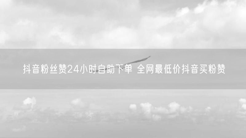 抖音粉丝赞24小时自助下单 全网最低价抖音买粉赞