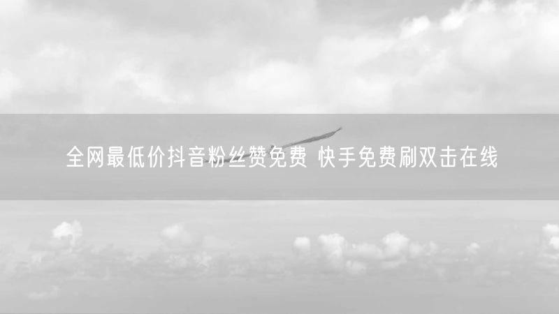 全网最低价抖音粉丝赞免费 快手免费刷双击在线
