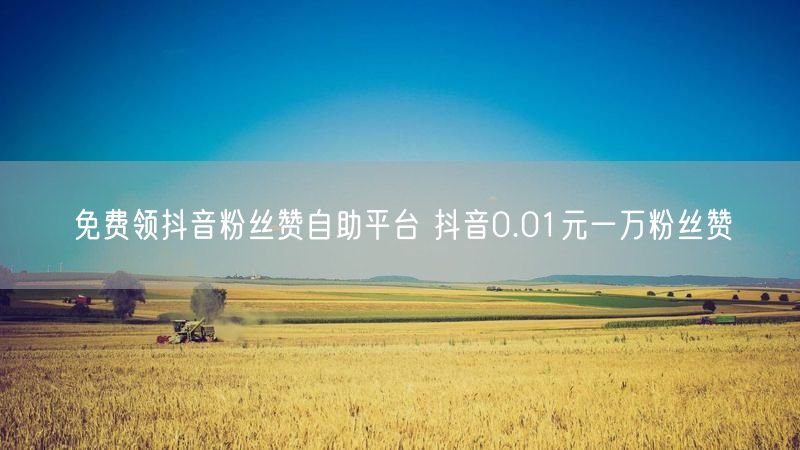 免费领抖音粉丝赞自助平台 抖音0.01元一万粉丝赞