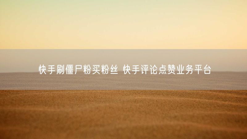 快手刷僵尸粉买粉丝 快手评论点赞业务平台