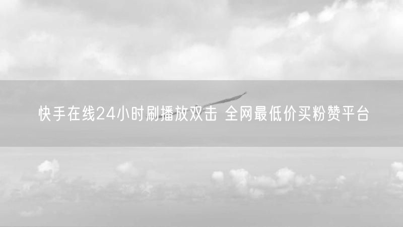 快手在线24小时刷播放双击 全网最低价买粉赞平台