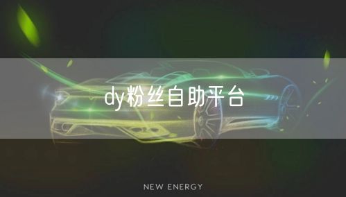 dy粉丝自助平台