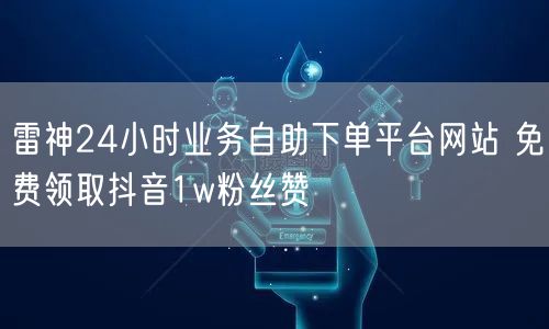 雷神24小时业务自助下单平台网站 免费领取抖音1w粉丝赞