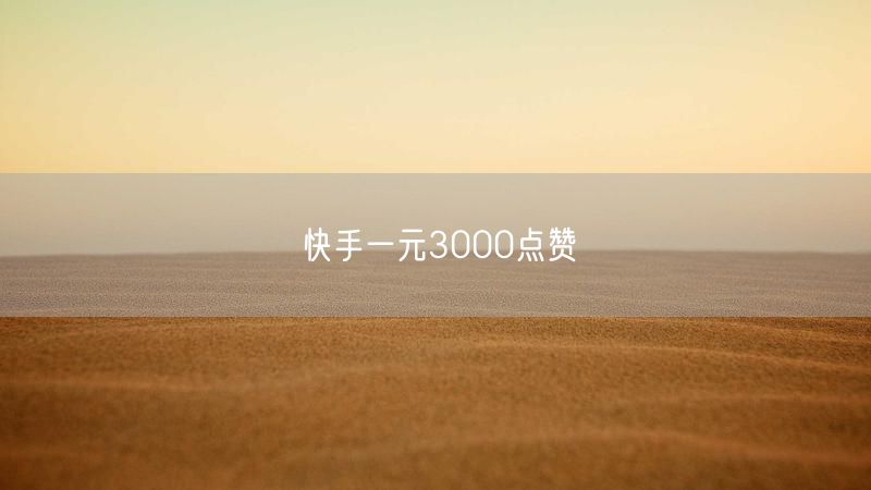 快手一元3000点赞