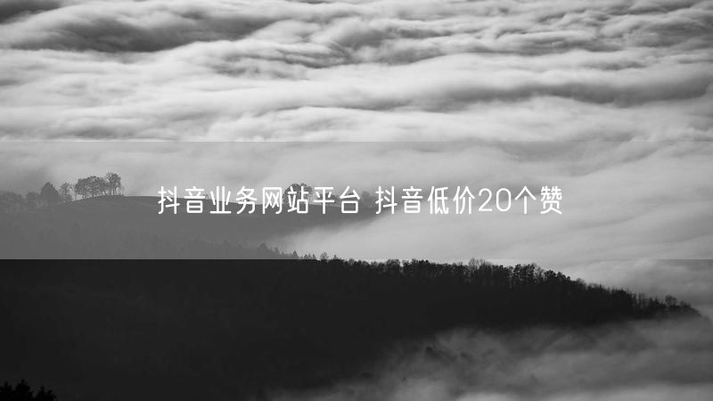抖音业务网站平台 抖音低价20个赞