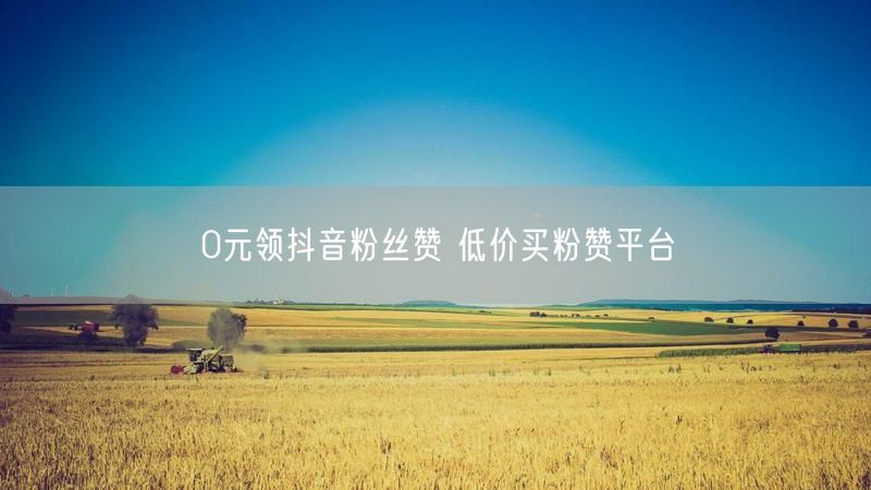 0元领抖音粉丝赞 低价买粉赞平台