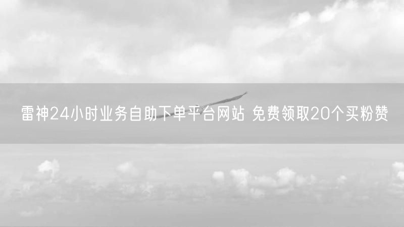 雷神24小时业务自助下单平台网站 免费领取20个买粉赞