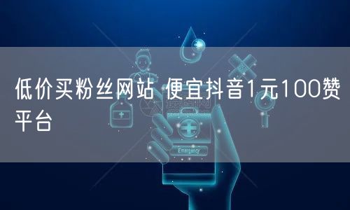 低价买粉丝网站 便宜抖音1元100赞平台