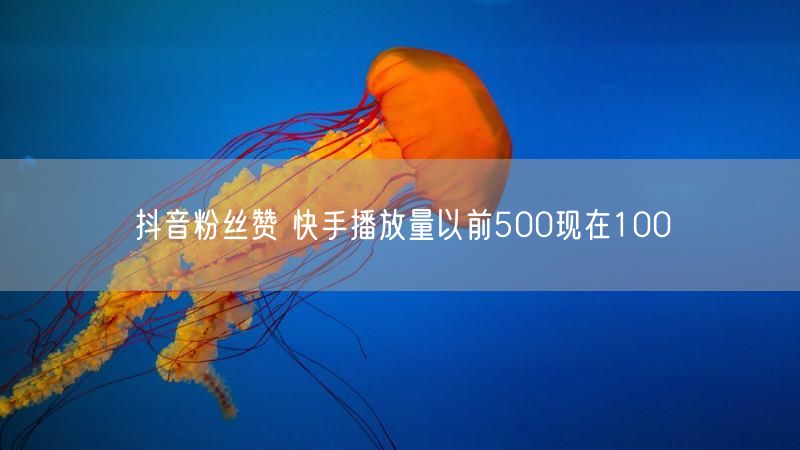 抖音粉丝赞 快手播放量以前500现在100