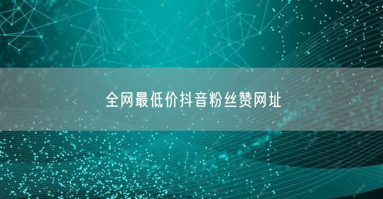 全网最低价抖音粉丝赞网址