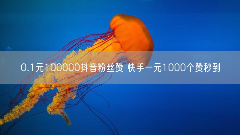 0.1元100000抖音粉丝赞 快手一元1000个赞秒到