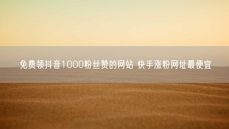 免费领抖音1000粉丝赞的网站 快手涨粉网址最便宜