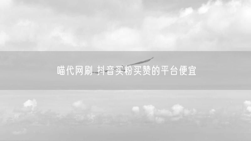喵代网刷 抖音买粉买赞的平台便宜
