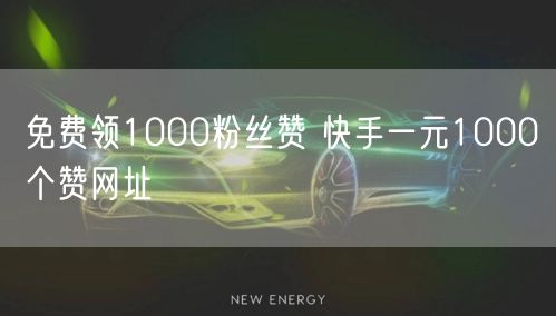 免费领1000粉丝赞 快手一元1000个赞网址