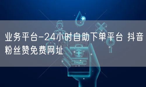 业务平台-24小时自助下单平台 抖音粉丝赞免费网址