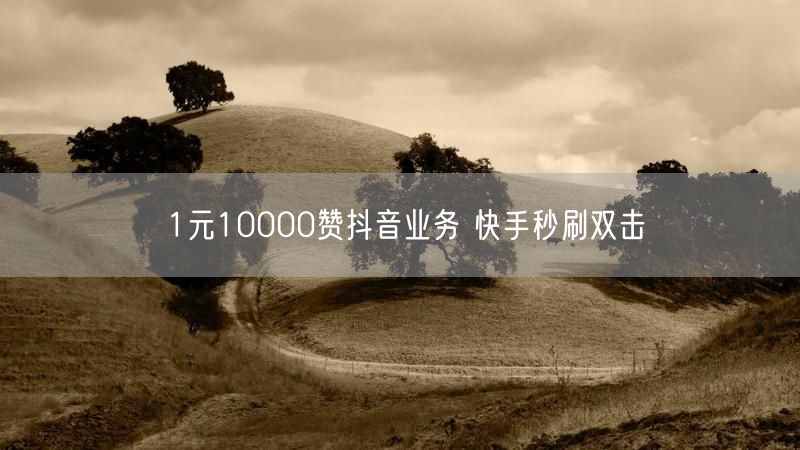 1元10000赞抖音业务 快手秒刷双击