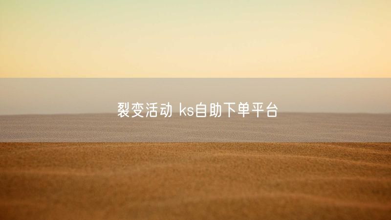 裂变活动 ks自助下单平台