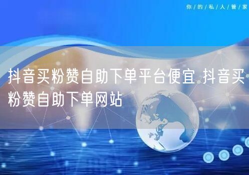 抖音买粉赞自助下单平台便宜 抖音买粉赞自助下单网站
