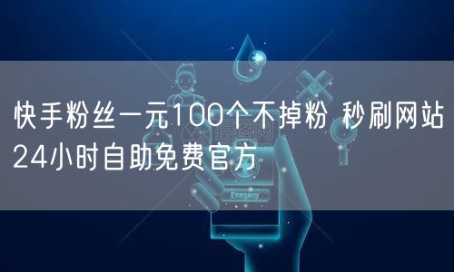 快手粉丝一元100个不掉粉 秒刷网站24小时自助免费官方