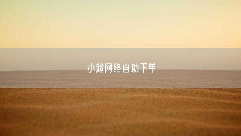 小超网络自助下单