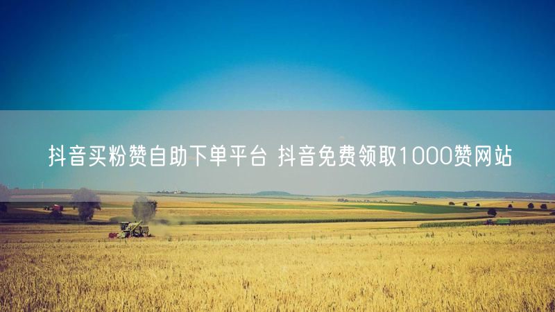 抖音买粉赞自助下单平台 抖音免费领取1000赞网站
