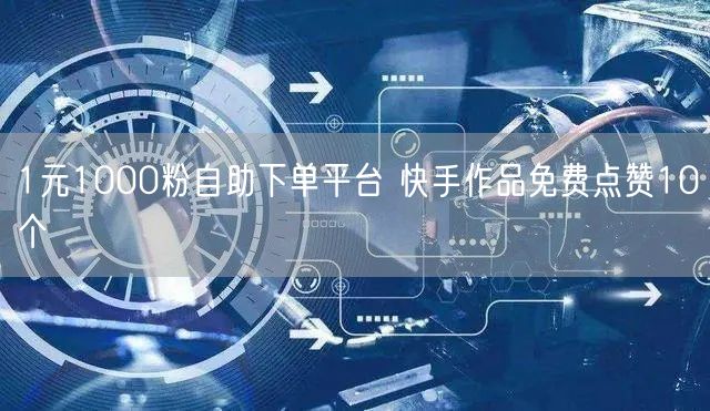 1元1000粉自助下单平台 快手作品免费点赞10个