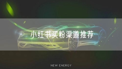小红书买粉渠道推荐