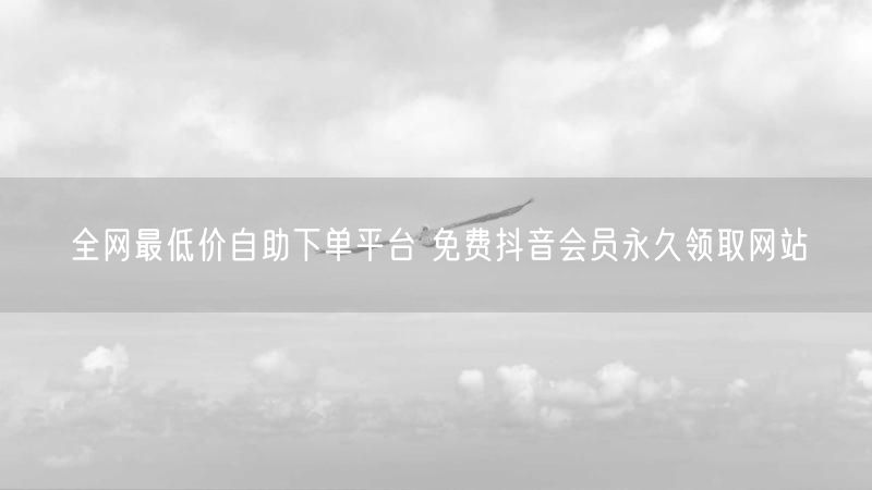 全网最低价自助下单平台 免费抖音会员永久领取网站
