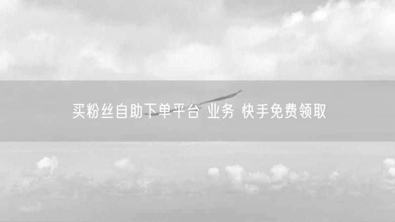 买粉丝自助下单平台 业务 快手免费领取