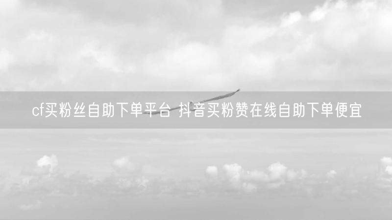 cf买粉丝自助下单平台 抖音买粉赞在线自助下单便宜