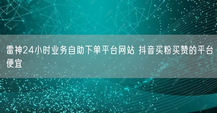 雷神24小时业务自助下单平台网站 抖音买粉买赞的平台便宜
