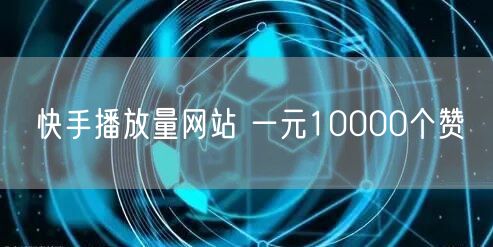 快手播放量网站 一元10000个赞