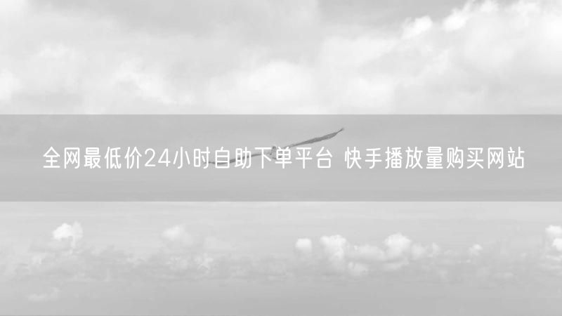 全网最低价24小时自助下单平台 快手播放量购买网站