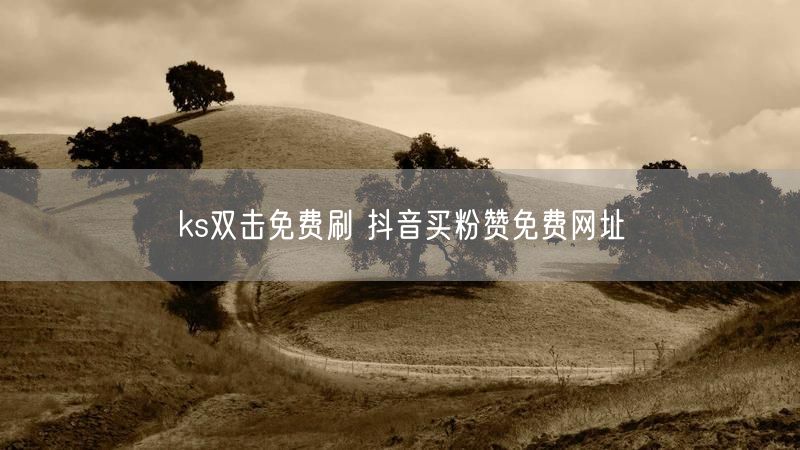 ks双击免费刷 抖音买粉赞免费网址