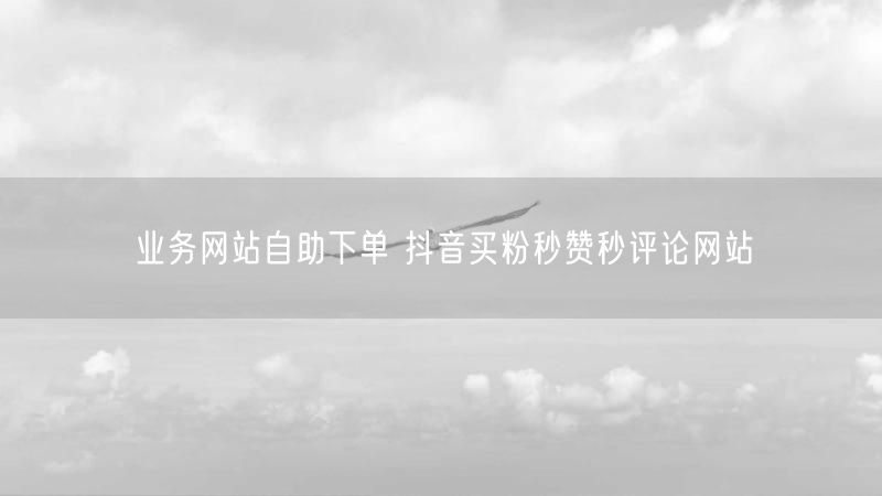 业务网站自助下单 抖音买粉秒赞秒评论网站