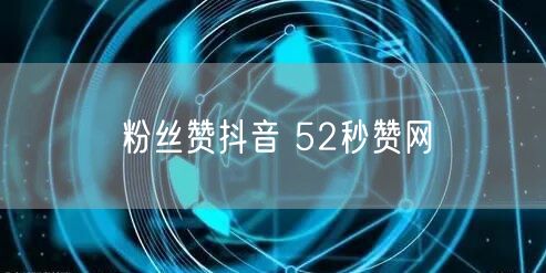 粉丝赞抖音 52秒赞网