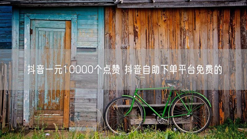抖音一元10000个点赞 抖音自助下单平台免费的