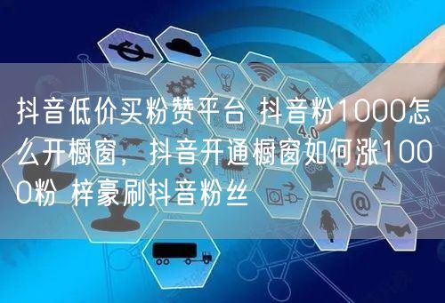抖音低价买粉赞平台 抖音粉1000怎么开橱窗，抖音开通橱窗如何涨1000粉 梓豪刷抖音粉丝