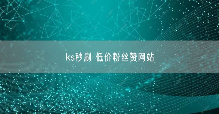 ks秒刷 低价粉丝赞网站