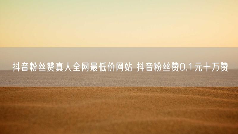 抖音粉丝赞真人全网最低价网站 抖音粉丝赞0.1元十万赞