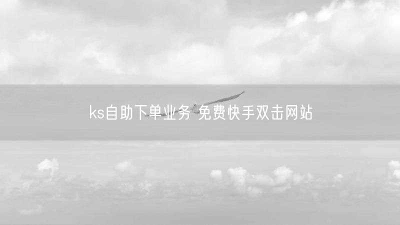 ks自助下单业务 免费快手双击网站