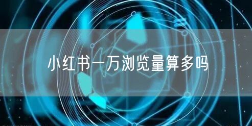 小红书一万浏览量算多吗