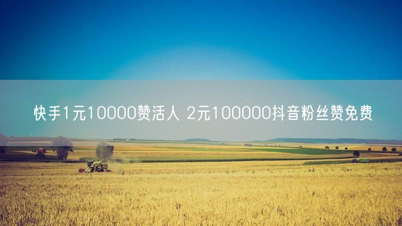 快手1元10000赞活人 2元100000抖音粉丝赞免费
