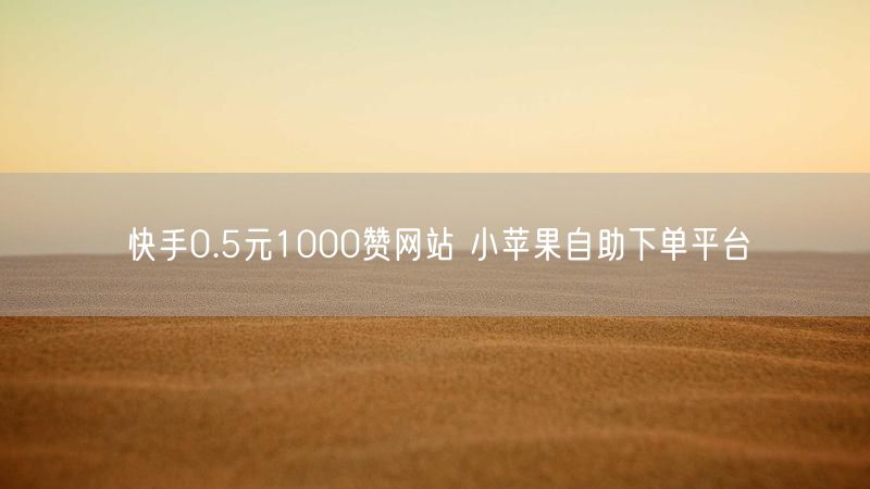 快手0.5元1000赞网站 小苹果自助下单平台